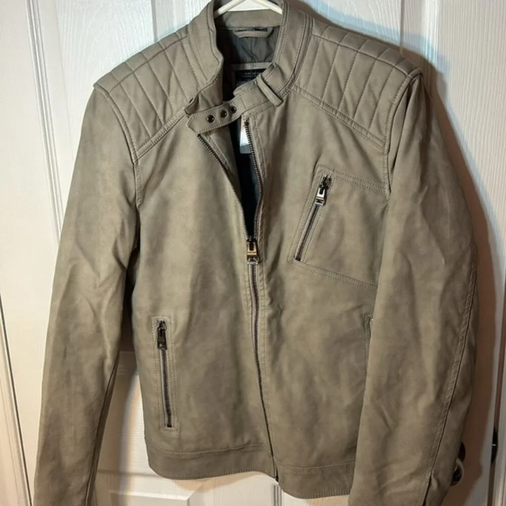 Guess NWT Mens Grey Quilted motorcycle drew suedes Jacket size XS - Picture 12 of 12